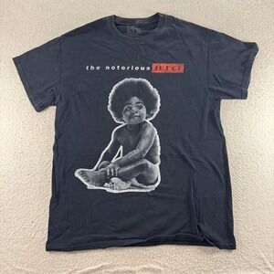 The‎ Notorious B.I.G. T-Shirt Mens Medium Black Baby Afro Graphic Rapper Hip Hop